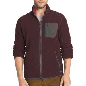 GH BASS & CO sweater sweatshirt red grey burgundy fleece